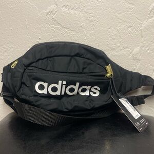 NWT Adidas Black Belt Bag with Gold Details